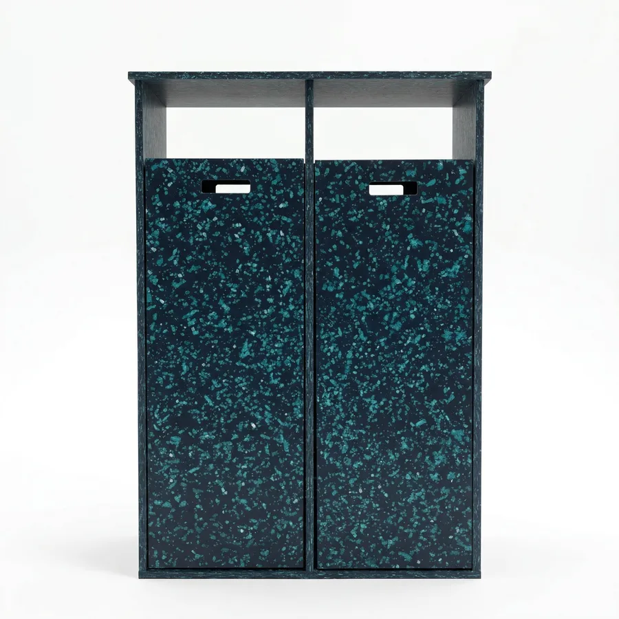 ECHO Flex DUO — Estación de reciclaje interior y exterior 2 compartimentos, vista frontal